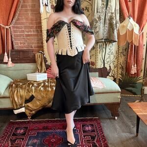 Vtg 90s Victoria’s Secret Gold Label 2-Pc Set Jacket & Satin Floral Slip Dress